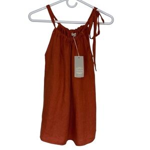 Bellambria Burnt Orange Linen Tank